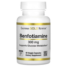 California Gold Nutrition Benfotiamine bottle, 300 mg, 90 veggie capsules