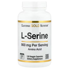 California Gold Nutrition L-Serine 900 mg – Amino Acid & Cognitive Support – 120 Veg Capsules