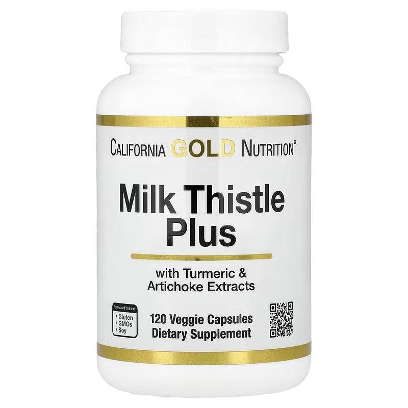 California Gold Nutrition Milk Thistle Plus with Turmeric & Artichoke – Liver Support – 120 Veggie Capsules