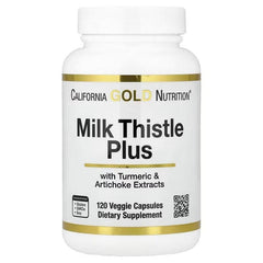 California Gold Nutrition Milk Thistle Plus with Turmeric & Artichoke – Liver Support – 120 Veggie Capsules