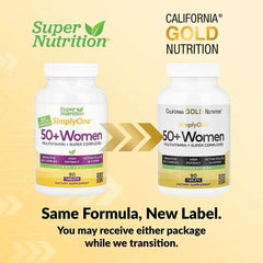 California Gold Nutrition SimplyOne® 50+ فيتامينات متعددة للنساء – خالية من الحديد – 90 قرصًا