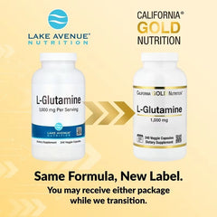 California Gold Nutrition L-Glutamine 1,000 mg – Amino Acid & Recovery Support – 240 Veggie Capsules