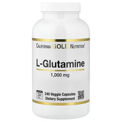 California Gold Nutrition L-Glutamine 1,000 mg – Amino Acid & Recovery Support – 240 Veggie Capsules