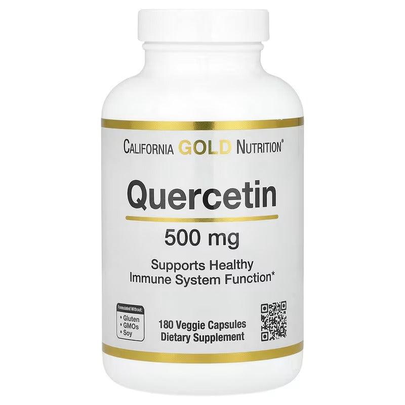 California Gold Nutrition Quercetin 500 mg – Antioxidant & Immune Support – 180 Veg Capsules