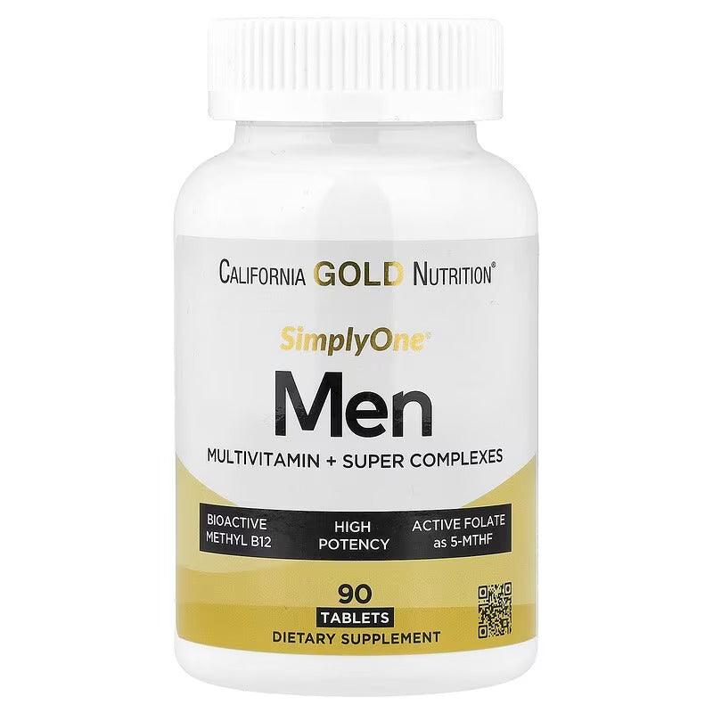 California Gold Nutrition SimplyOne® Men’s Multivitamin – Super Complex with Vitamin C & Adaptogens – 90 Tablets
