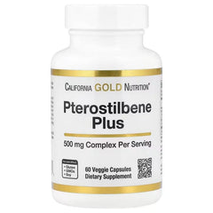 California Gold Nutrition بيتروستيلبين بلس مع التوت الأزرق البري - دعم مضاد للأكسدة - 60 كبسولة نباتية