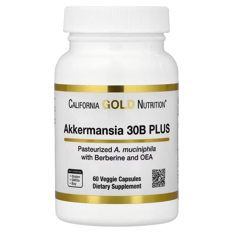 California Gold Nutrition Akkermansia 30B PLUS – Probiotic & Metabolic Support – 60 Veggie Capsules