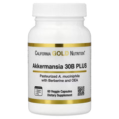 California Gold Nutrition Akkermansia 30B PLUS – Probiotic & Metabolic Support – 60 Veggie Capsules