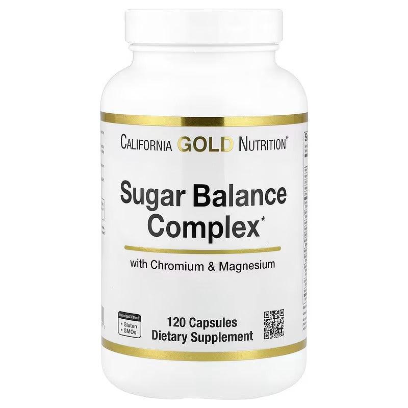 California Gold Nutrition Sugar Balance Complex – Chromium, Gymnema, Ginkgo & Milk Thistle – 120 Capsules