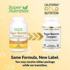 California Gold Nutrition Sugar Balance Complex – Chromium, Gymnema, Ginkgo & Milk Thistle – 120 Capsules