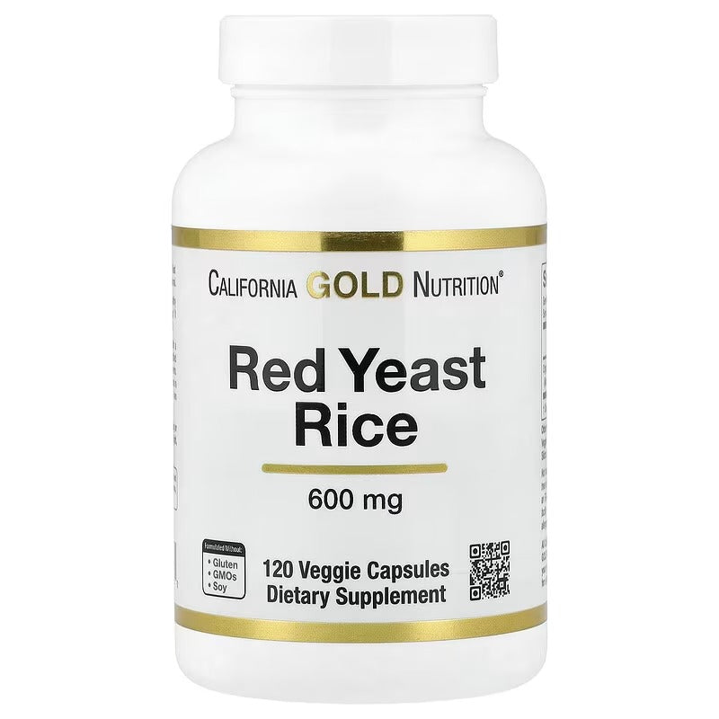 California Gold Nutrition Red Yeast Rice 600 mg – Traditional Wellness Support – 120 Veg Capsules