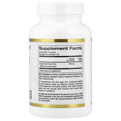 California Gold Nutrition Red Yeast Rice 600 mg – Traditional Wellness Support – 120 Veg Capsules