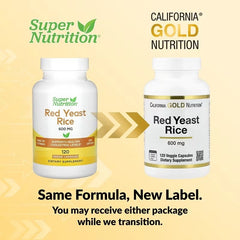 California Gold Nutrition Red Yeast Rice 600 mg – Traditional Wellness Support – 120 Veg Capsules