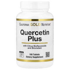 California Gold Nutrition Quercetin Plus – Quercetin, Vitamin C, Bioflavonoids, Bromelain & Turmeric – 100 Tablets
