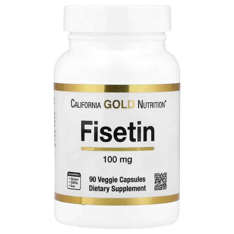 California Gold Nutrition Fisetin 100 mg – Antioxidant & Cellular Support – 90 Veg Capsules