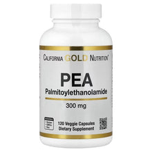 PEA supplement bottle, 300 mg, 120 veggie capsules