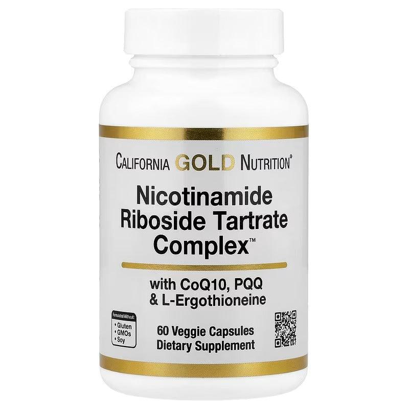 California Gold Nutrition Nicotinamide Riboside Tartrate (NRT) Complex – Cellular Energy Support – 60 Veg Capsules