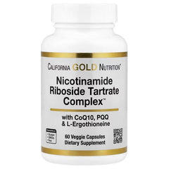 California Gold Nutrition Nicotinamide Riboside Tartrate (NRT) Complex – Cellular Energy Support – 60 Veg Capsules