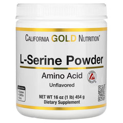 California Gold Nutrition L-Serine Powder – AjiPure® Amino Acid – Unflavoured – 454 g (1 lb)