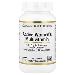 California Gold Nutrition Active Women’s Multivitamin – Black Cohosh, Soy Isoflavones & Cranberry – 180 Tablets
