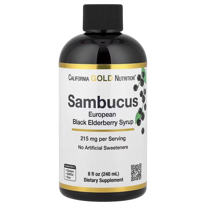 California Gold Nutrition Adult Sambucus Elderberry Syrup – 240 ml (8 fl oz)