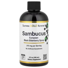 California Gold Nutrition Adult Sambucus Elderberry Syrup – 240 ml (8 fl oz)