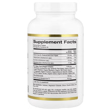 Supplement Facts panel on back of algae-based calcium tablet bottle