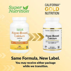 California Gold Nutrition Algae-Based Calcium – With Vitamin D3 & Magnesium – Berry Blend – 180 Tablets