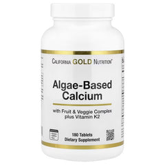 California Gold Nutrition Algae-Based Calcium – With Vitamin D3 & Magnesium – Berry Blend – 180 Tablets