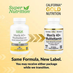 California Gold Nutrition Organic Whole Food Men’s 40+ Multivitamin – Organic Botanical Blend – 60 Tablets