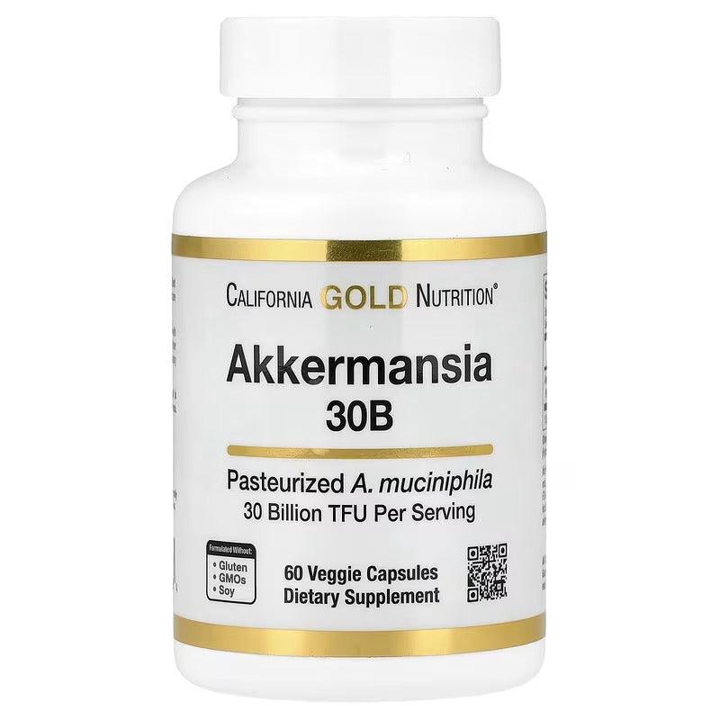 California Gold Nutrition Akkermansia + بروبيوتيك مركب GLP-1 – لدعم صحة الأمعاء والتمثيل الغذائي – 60 كبسولة نباتية