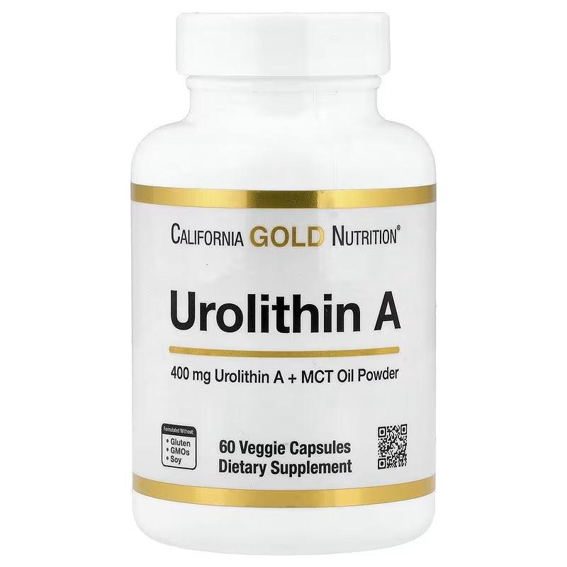 California Gold Nutrition Urolithin A with MCT Oil Powder – Cellular Energy Support – 60 Veggie Capsules