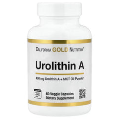 California Gold Nutrition Urolithin A with MCT Oil Powder – Cellular Energy Support – 60 Veggie Capsules