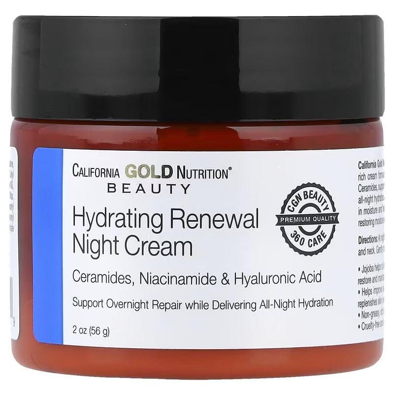 California Gold Nutrition Beauty Hydrating Renewal Night Cream – Overnight Moisturizer – 56 g (2 oz)