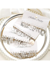 24-Piece Silver Hoop & Charm Earrings Set – Stylish Mixed Design Earrings Collection for Women