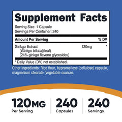 Nutricost Ginkgo Biloba 120 mg Capsules – Memory & Cognitive Wellness Support