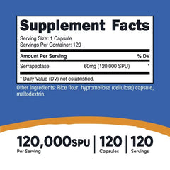 Nutricost Serrapeptase Capsules – Enzyme & Wellness Support Supplement