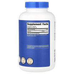 Nutricost L-Citrulline supplement facts panel on blue-and-white bottle