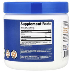 D-Mannose powder supplement jar, Supplement Facts label with 50 servings (250g)