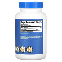 Nutricost Organic Chlorella supplement bottle back with Supplement Facts panel