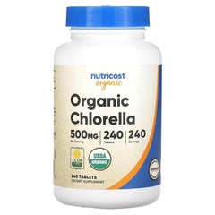 Nutricost Organic Chlorella 500 mg Tablets – Green Superfood Wellness Support