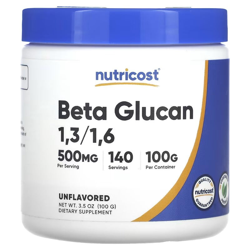 Nutricost Beta Glucan 1,3/1,6 Powder Unflavoured – Wellness Support Supplement