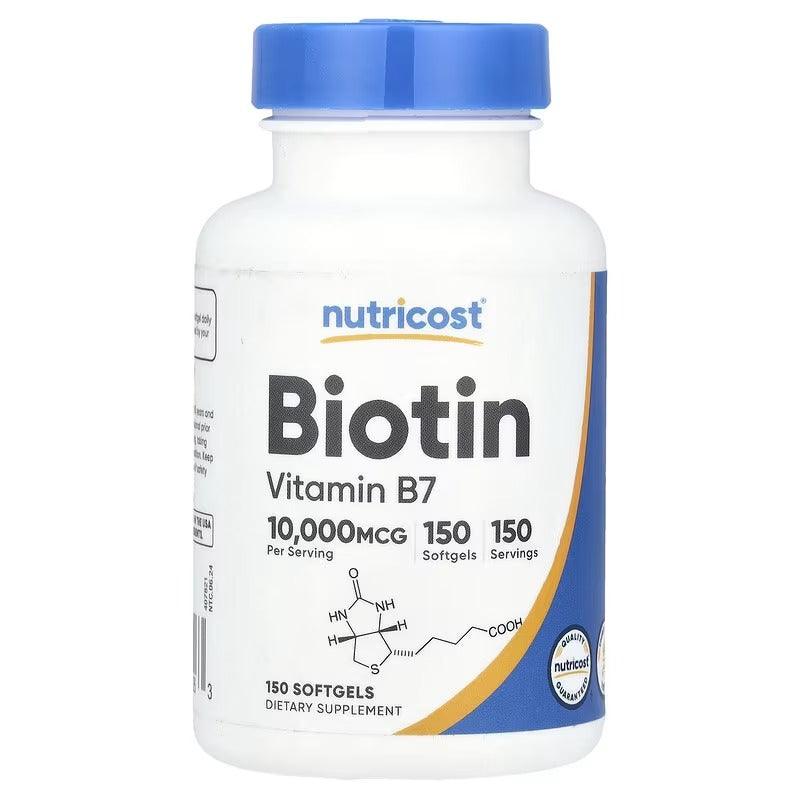 Nutricost Biotin Vitamin B7 10,000mcg – 150 Softgels
