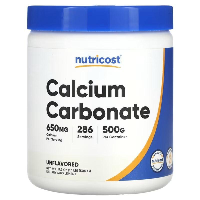 Nutricost, Calcium Carbonate, Unflavoured, 1.1 lb (500 g)