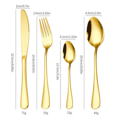24-Piece 1010 Stainless Steel Cutlery Set – Steak Knives, Forks & Spoons Gift Set