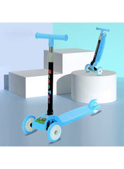 Foldable 3-Wheel Kids Scooter with Blue Flash Wheels