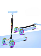 Foldable 3-Wheel Kids Scooter with Blue Flash Wheels