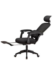 Ergonomic Mesh Office Chair with Footrest & Adjustable Lumbar Support – Black Mesh Black Frame