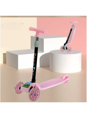 Foldable 3-Wheel Kids Scooter with Pink Flashing Wheels