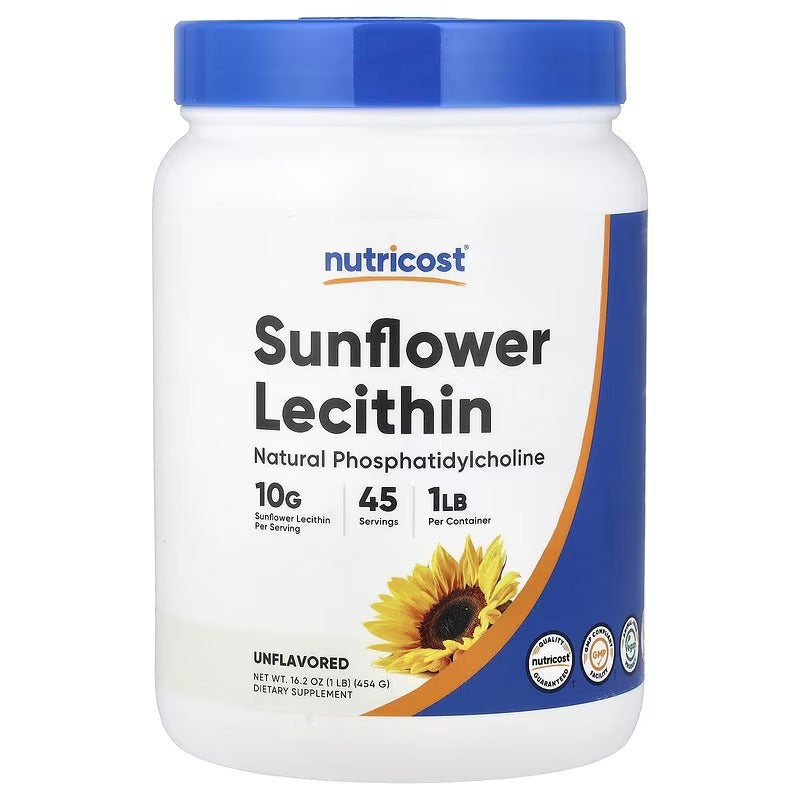 Nutricost Sunflower Lecithin Powder – Unflavored, 16.2 oz (454 g)